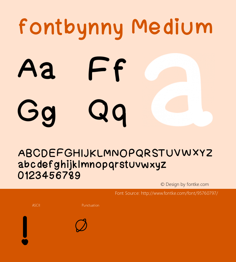 fontbynny Version 001.000 Font Sample