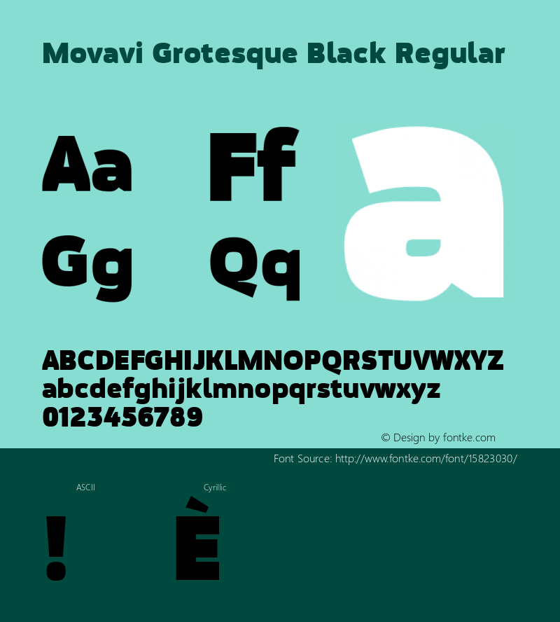 Movavi Grotesque Black Regular 1.0; CC:by-nc-nd;; ttfautohint (v1.4.1) Font Sample