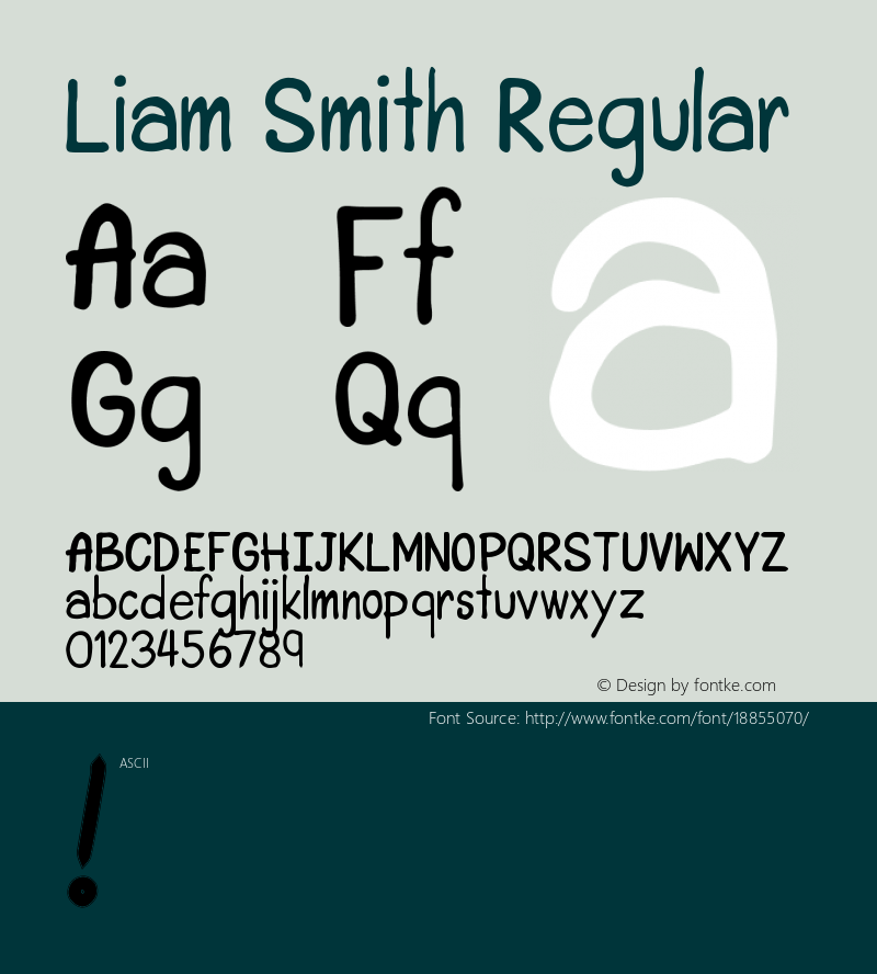 Liam Smith Regular Version 1.006;Fontself Maker 1.1.0 Font Sample