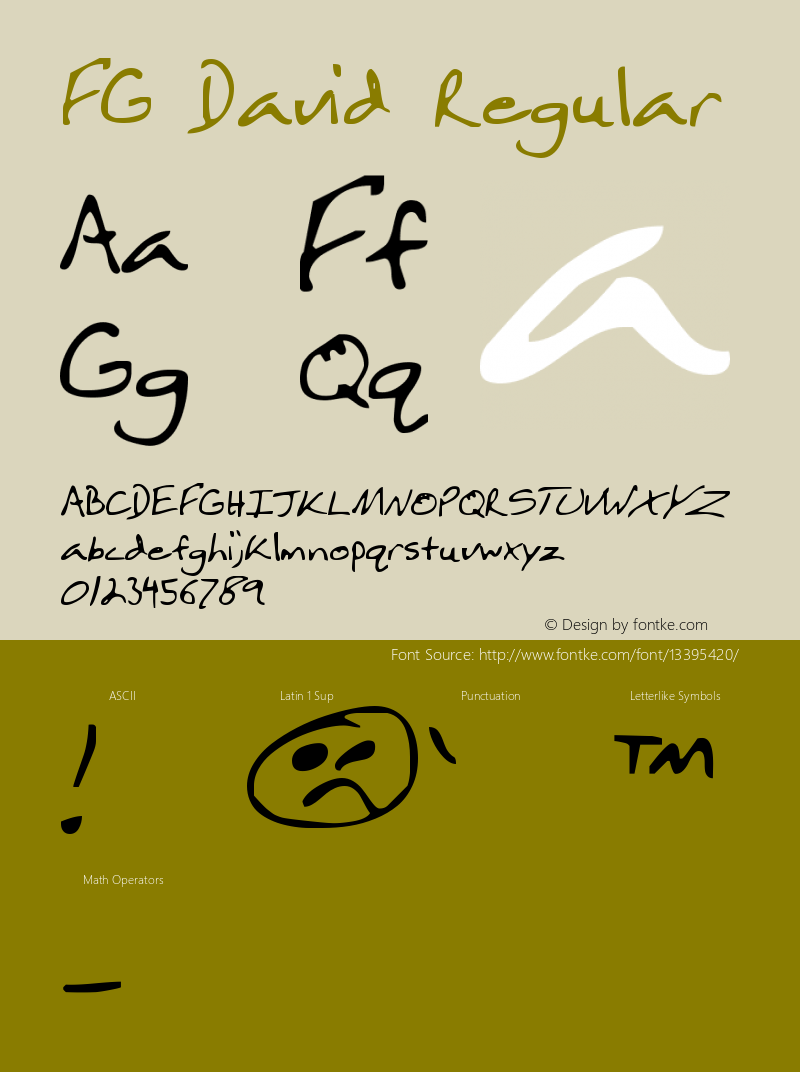 FG David Regular Version 001.000 Font Sample