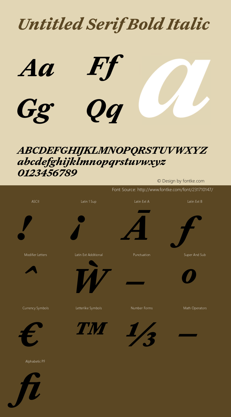 Untitled Serif Bold Italic Version 1.000;PS 1.0;hotconv 16.6.51;makeotf.lib2.5.65220;0图片样张