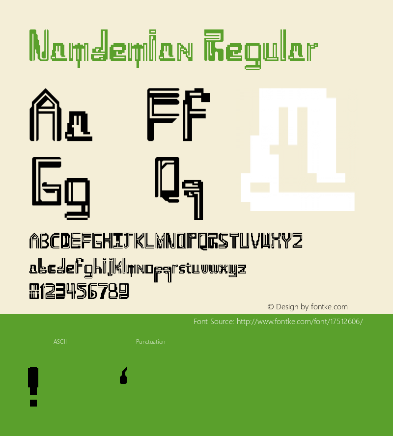 Namdemian Regular Version 1.0 Font Sample