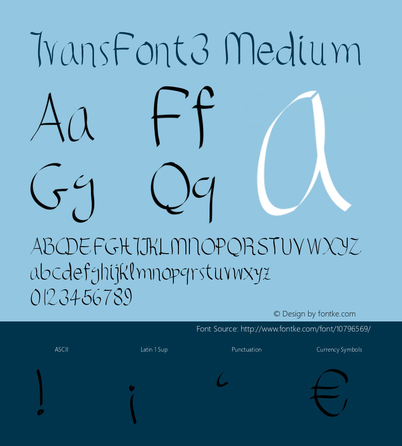 IvansFont3 Medium Version 001.000 Font Sample