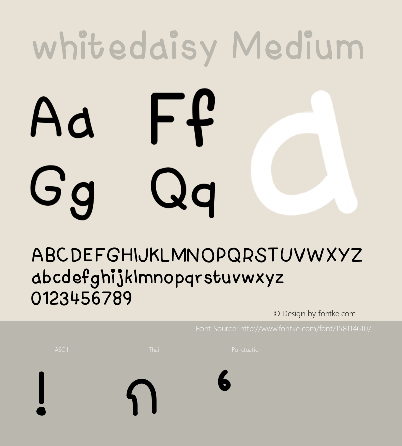 whitedaisy Version 001.000 Font Sample