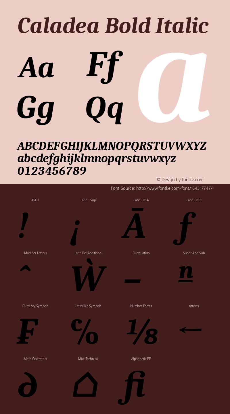 Caladea Bold Italic Version 1.002图片样张