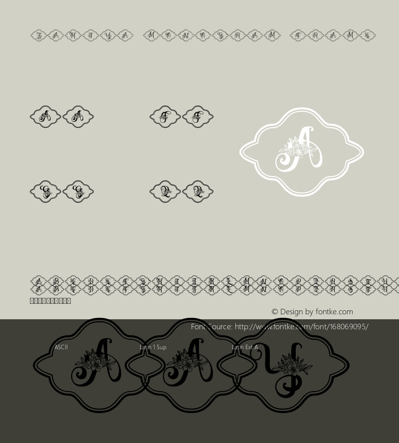 Zahiya Monogram Frame Version 1.001;Fontself Maker 3.5.0图片样张