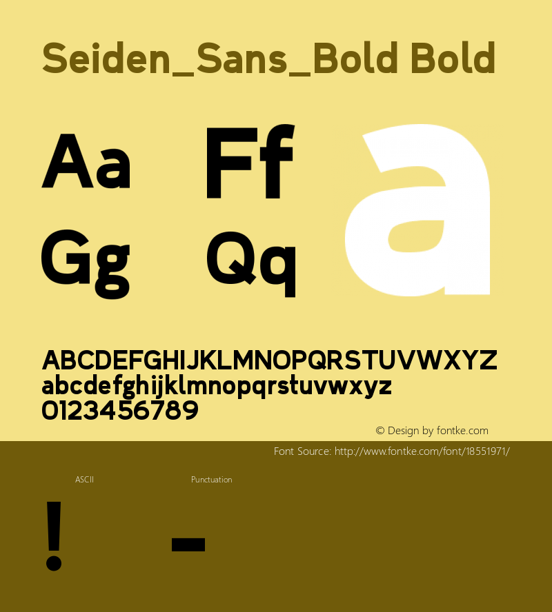 Seiden_Sans_Bold Bold Version 1.0 Font Sample