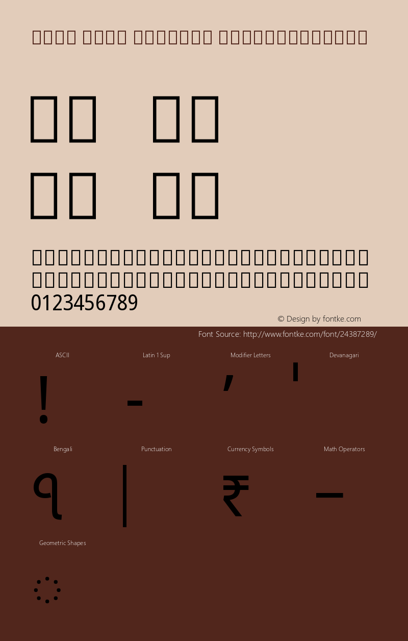 Noto Sans Bengali SemiCondensed Version 2.000 Font Sample