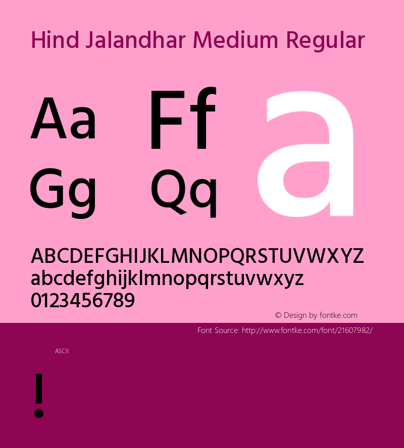 HindJalandharMedium Version 1.0 Font Sample