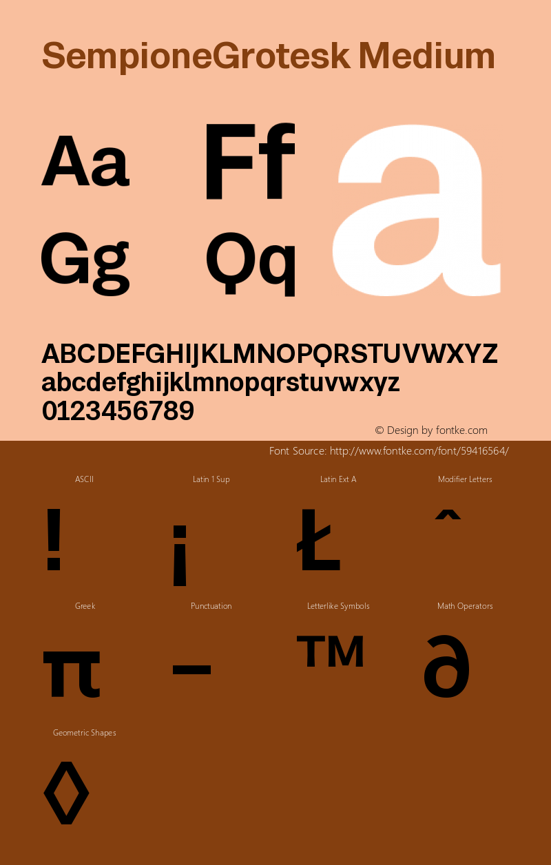 SempioneGrotesk Medium Version 2.001 Font Sample