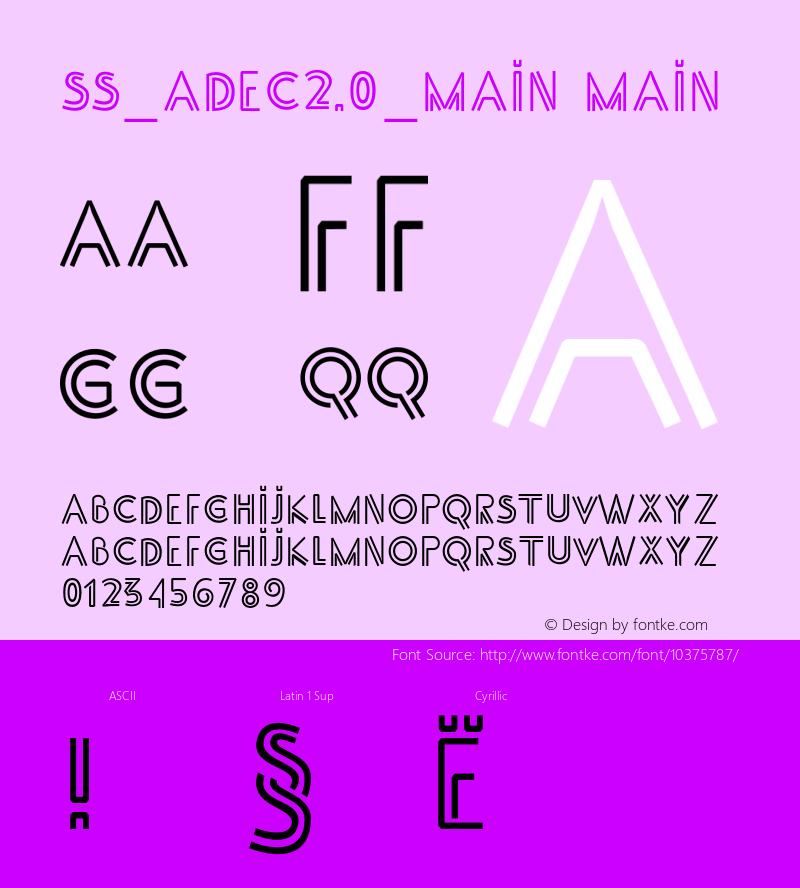 SS_Adec2.0_main main Version 2.000 Font Sample