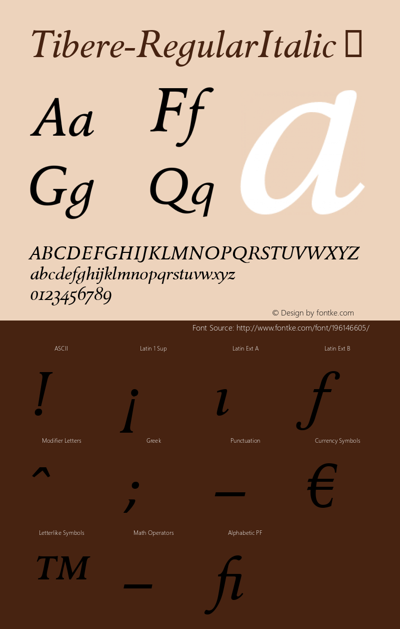 ☞Tibere-RegularItalic Version 4.460 2003;com.myfonts.easy.fontfont.tibere.regular-italic.wfkit2.version.381e图片样张