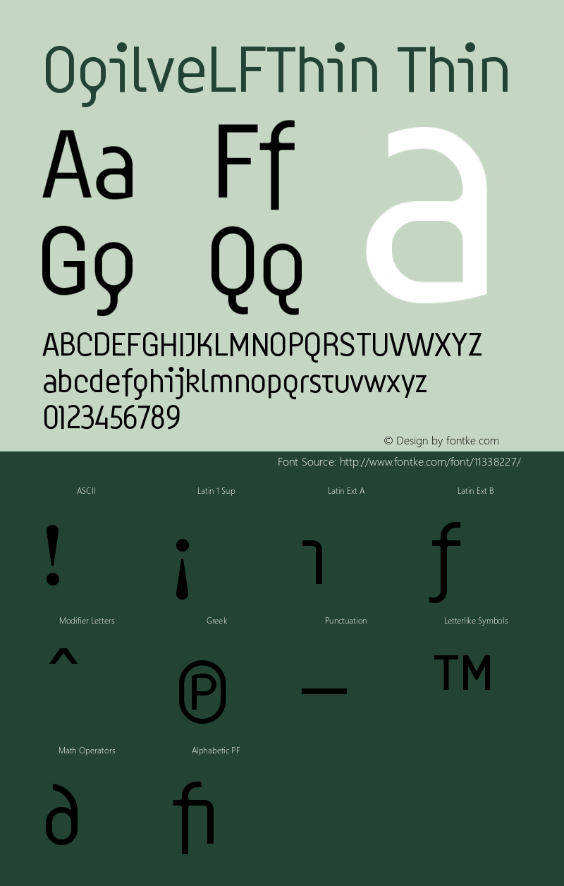 OgilveLFThin Thin Version 001.000 Font Sample