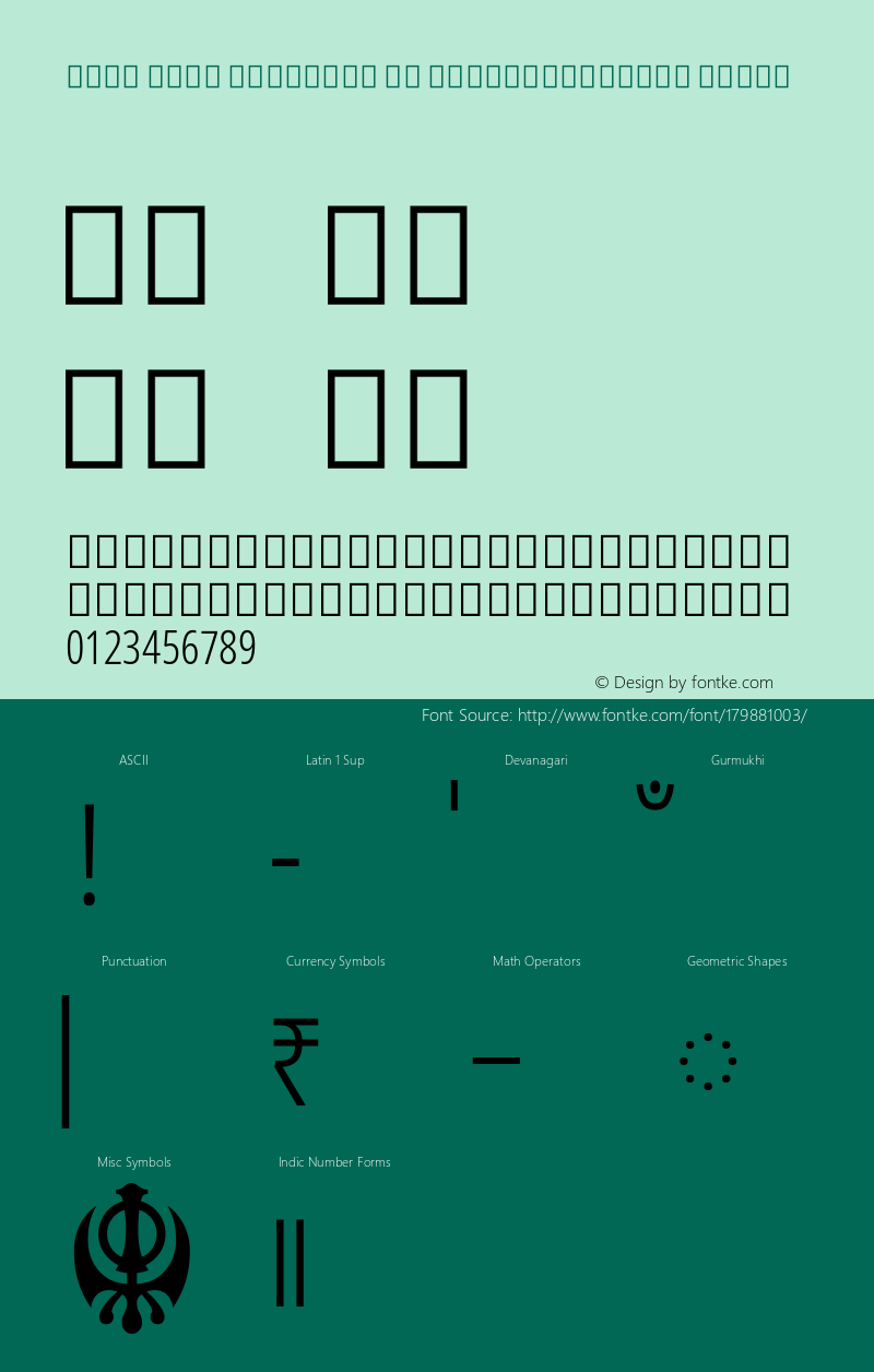 Noto Sans Gurmukhi UI ExtraCondensed Light Version 2.001; ttfautohint (v1.8.4) -l 8 -r 50 -G 200 -x 14 -D guru -f none -a qsq -X 