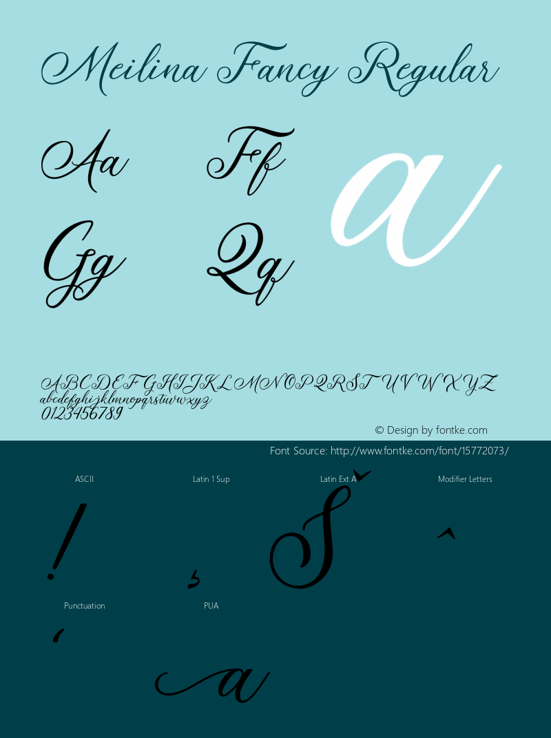 Meilina Fancy Regular 1.000 Font Sample