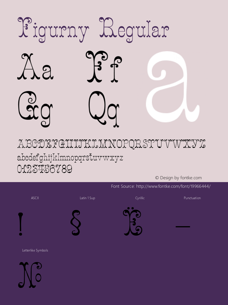 Figurny Version 1.000 2006 initial release Font Sample