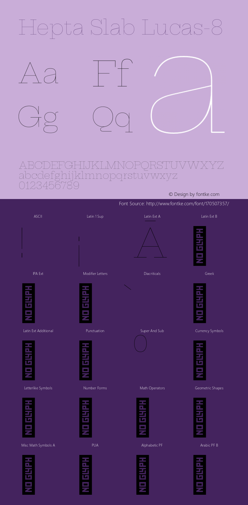 Hepta Slab Lucas-8 Version 0.008;PS 000.008;hotconv 1.0.88;makeotf.lib2.5.64775图片样张