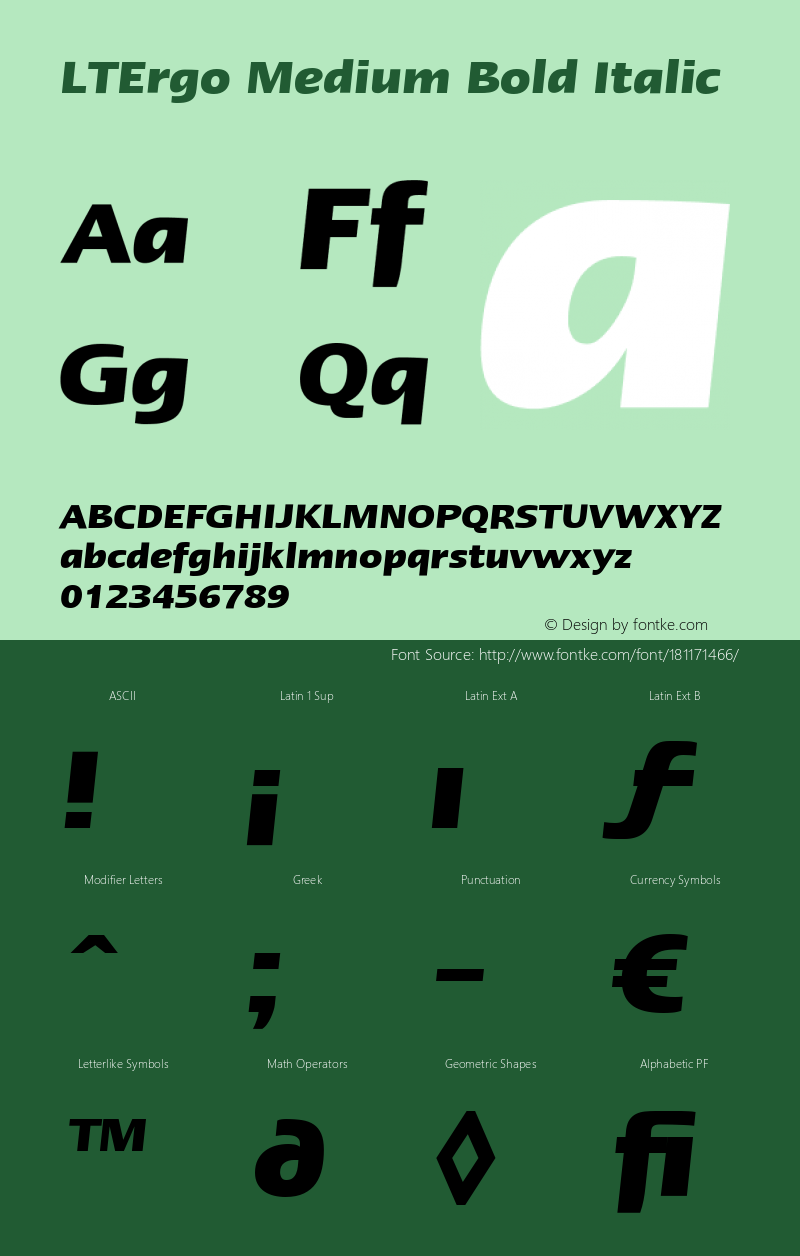 Linotype Ergo Bold Italic Version 2.0图片样张