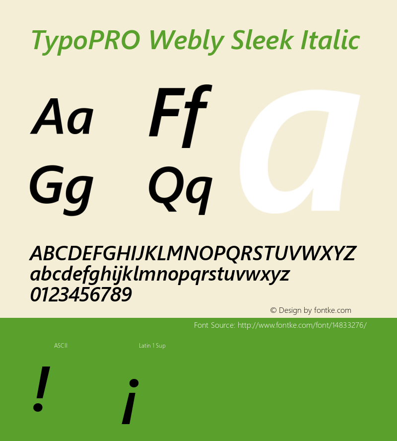 TypoPRO Webly Sleek Italic Version 0.10 January 23, 2013 Font Sample