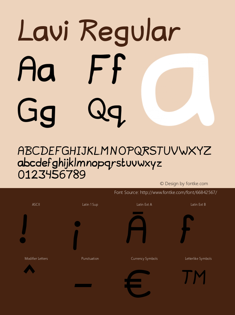 Lavi Version 1.0 Font Sample