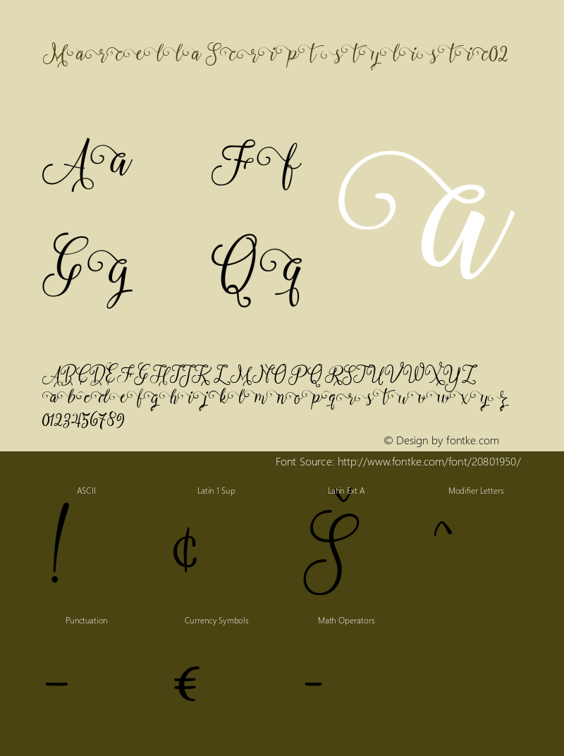 stylistic02 Version 1.000 Font Sample