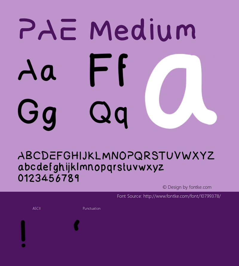 PAE Medium Version 001.000 Font Sample