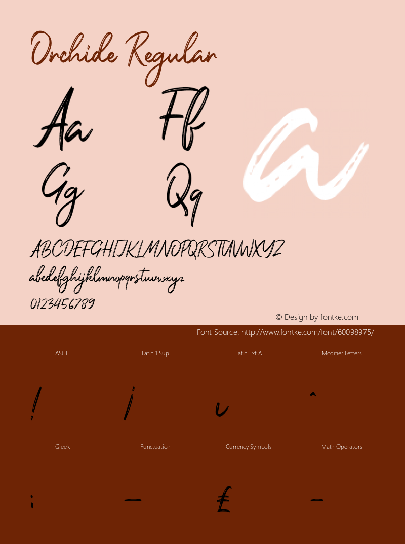 Orchide Version 1.00;March 28, 2020;FontCreator 11.5.0.2427 32-bit Font Sample