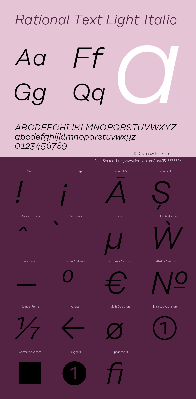 Rational Text Light Italic Version 1.000;PS 001.000;hotconv 1.0.88;makeotf.lib2.5.64775 Font Sample