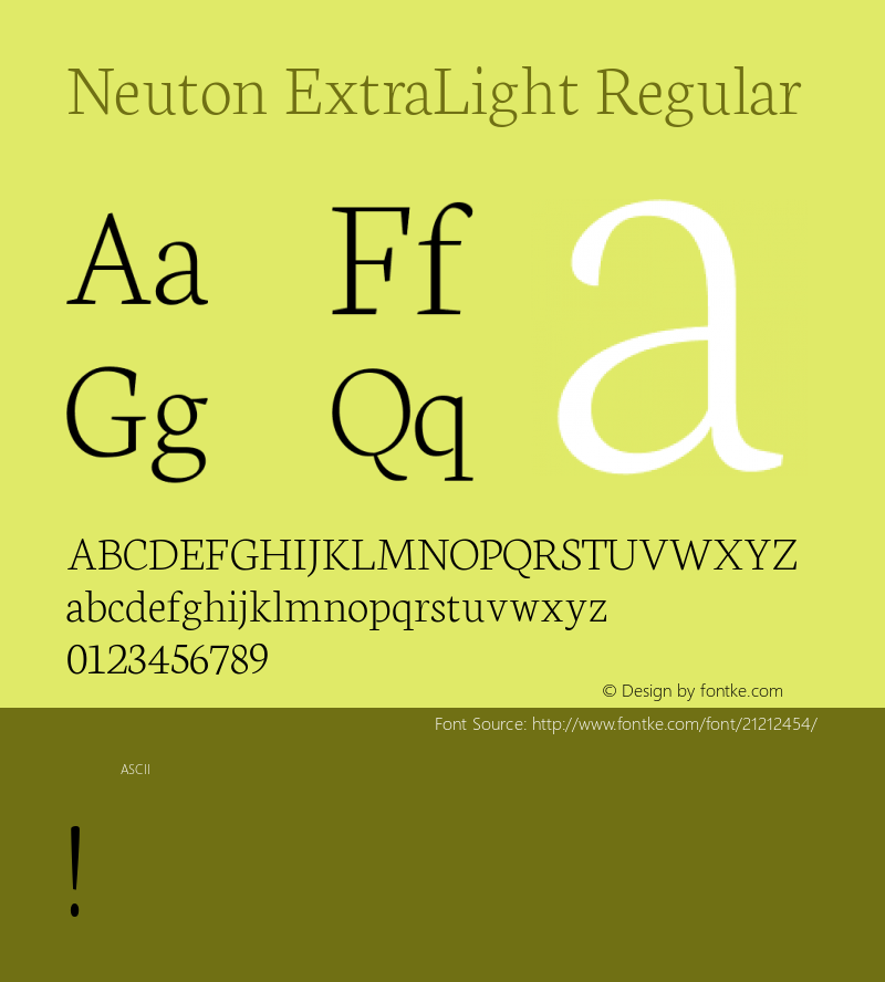 NeutonExtraLight Version 1.0 Font Sample