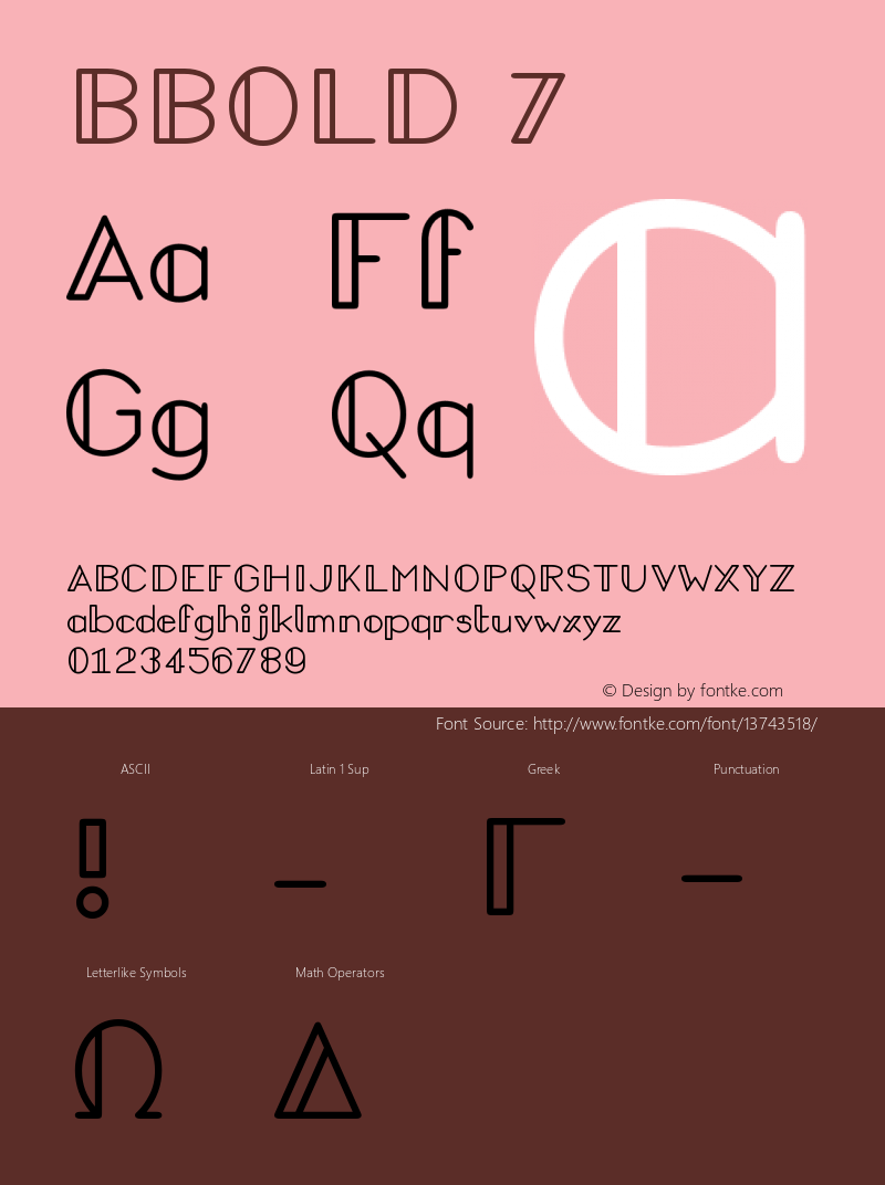 BBOLD 7 Version 001.001 Font Sample