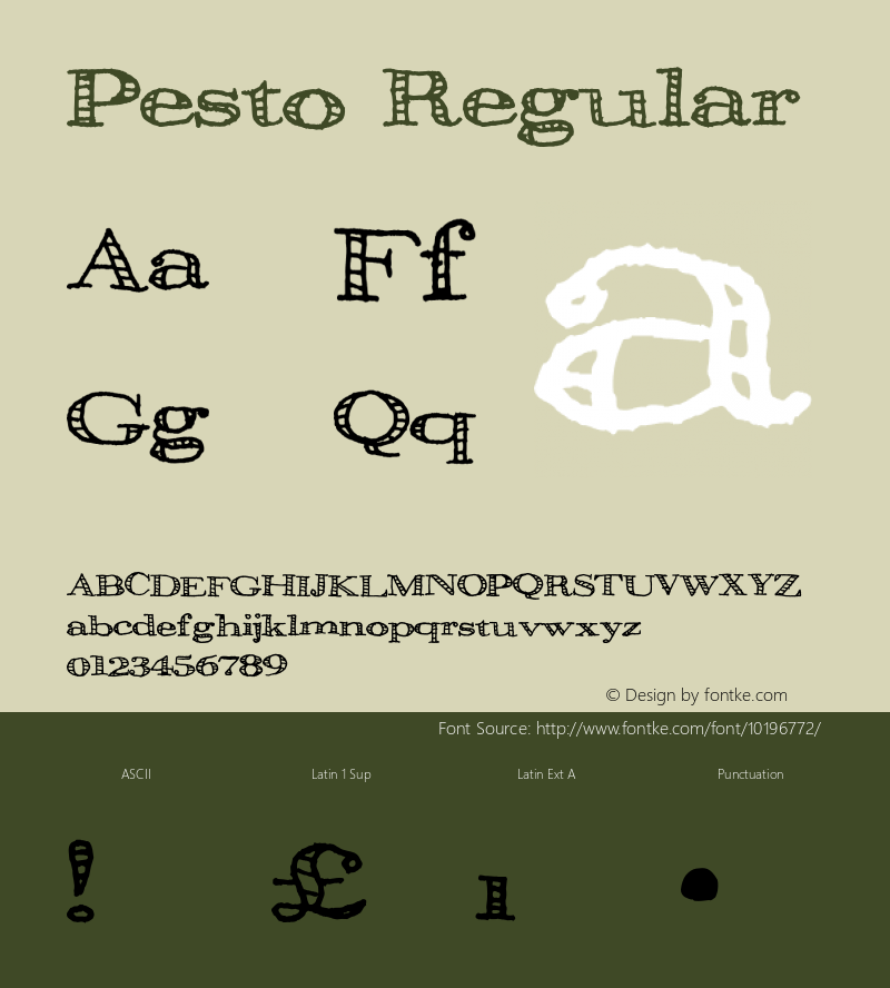 Pesto Regular 001.000 Font Sample