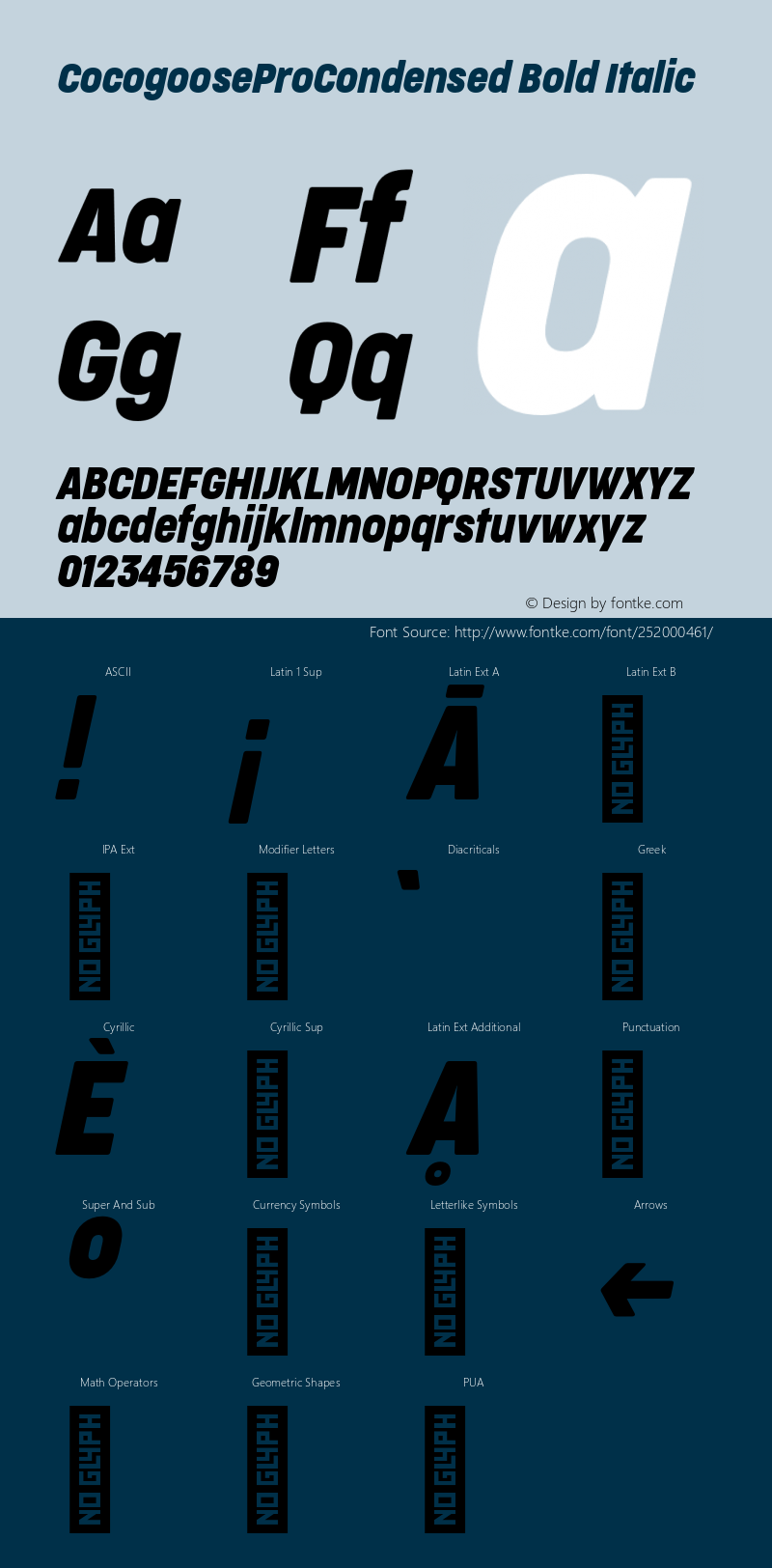 CocogooseProCondensed BoldItalic Version 1.000;hotconv 1.0.109;makeotfexe 2.5.65596图片样张