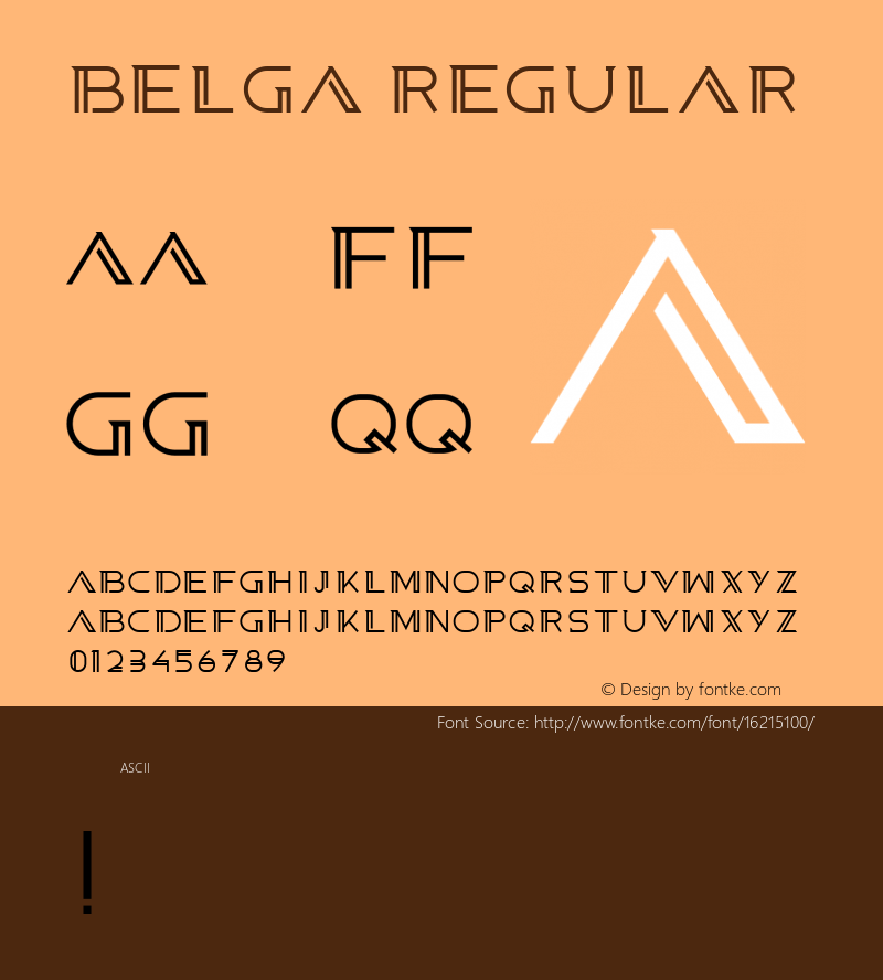 Belga Regular Version 1.000 Font Sample