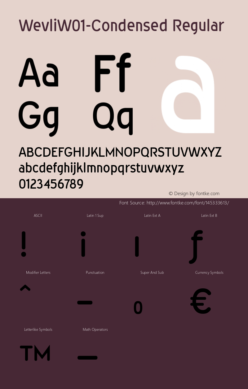 Wevli W01 Condensed Version 4.00 Font Sample