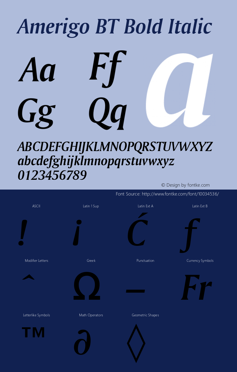 Amerigo BT Bold Italic mfgpctt-v1.53 Monday, February 1, 1993 12:13:20 pm (EST) Font Sample