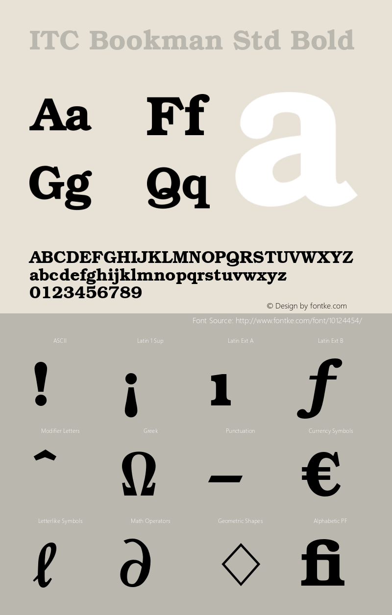 ITC Bookman Std Bold OTF 1.018;PS 003.001;Core 1.0.31;makeotf.lib1.4.1585 Font Sample