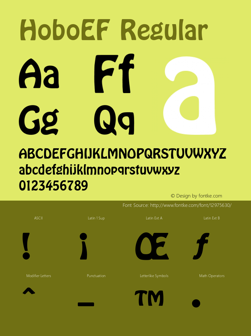 HoboEF Regular 001.000 Font Sample