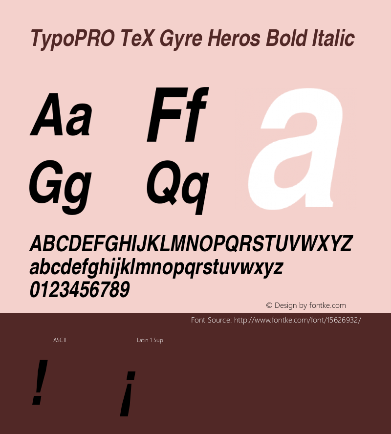 TypoPRO TeX Gyre Heros Bold Italic Version 2.004;PS 2.004;hotconv 1.0.49;makeotf.lib2.0.14853 Font Sample