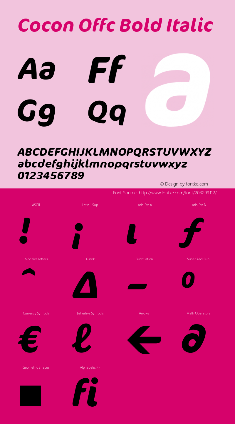 Cocon Offc Bold Italic Version 7.504; 2009; Build 1003图片样张