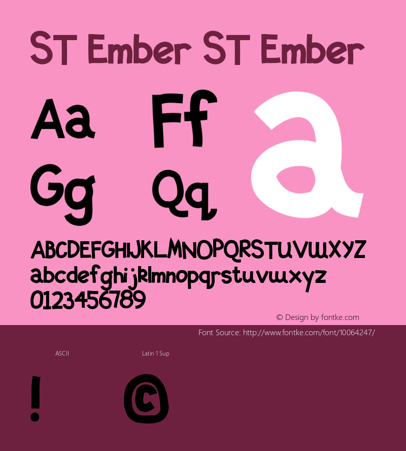 ST Ember ST Ember 1998; 3.5 Font Sample