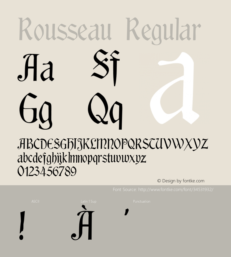 Rousseau 001.000 Font Sample