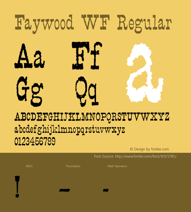 Faywood WF Regular Unknown Font Sample