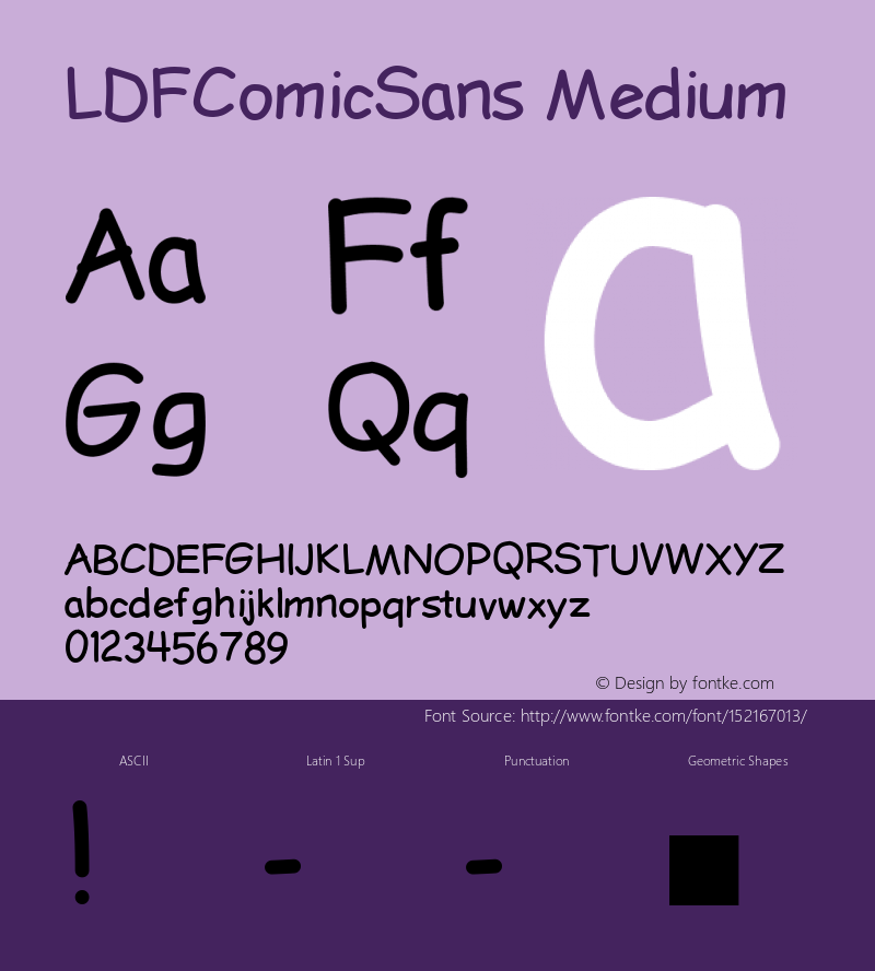 LDFComicSans Medium Version 001.000 Font Sample