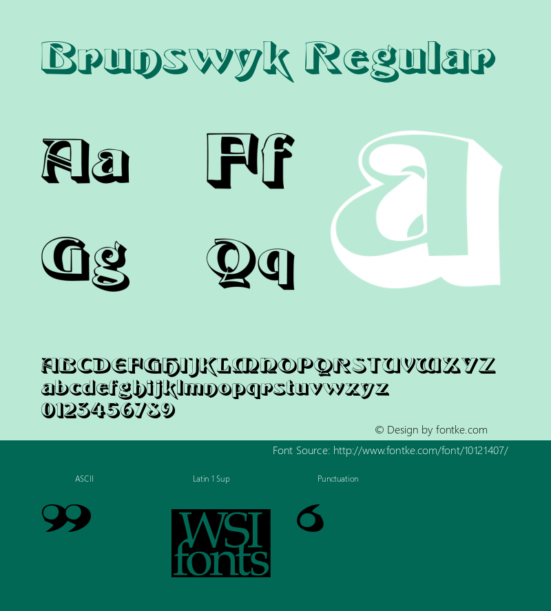 Brunswyk Regular The IMSI MasterFonts Collection, tm 1995, 1996 IMSI (International Microcomputer Software Inc.) Font Sample