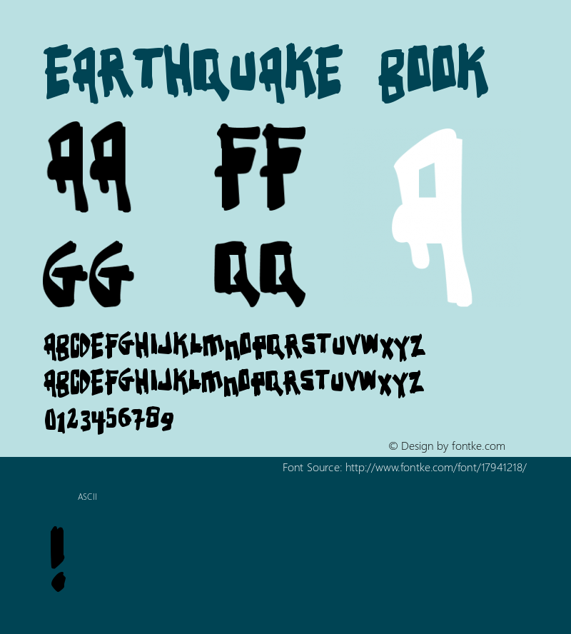 Earthquake Book Version 2 Font Sample