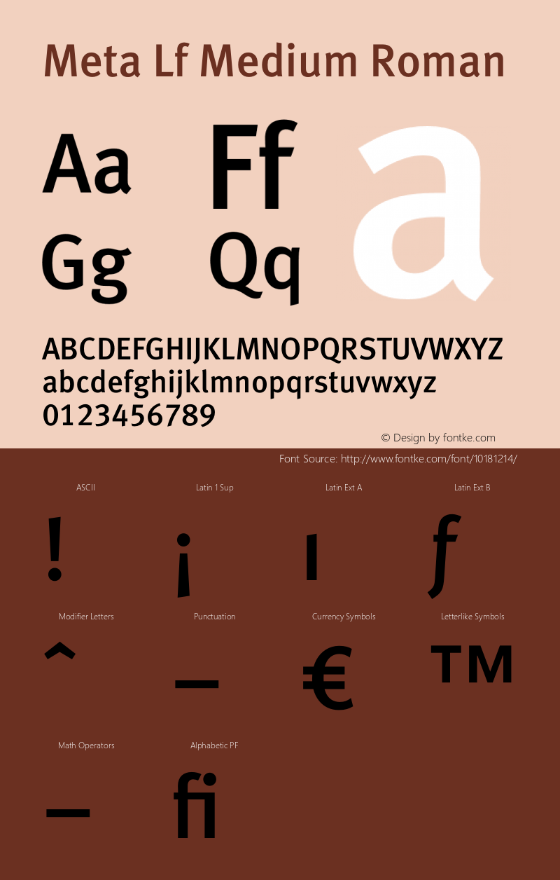 Meta Lf Medium Roman 004.301 Font Sample