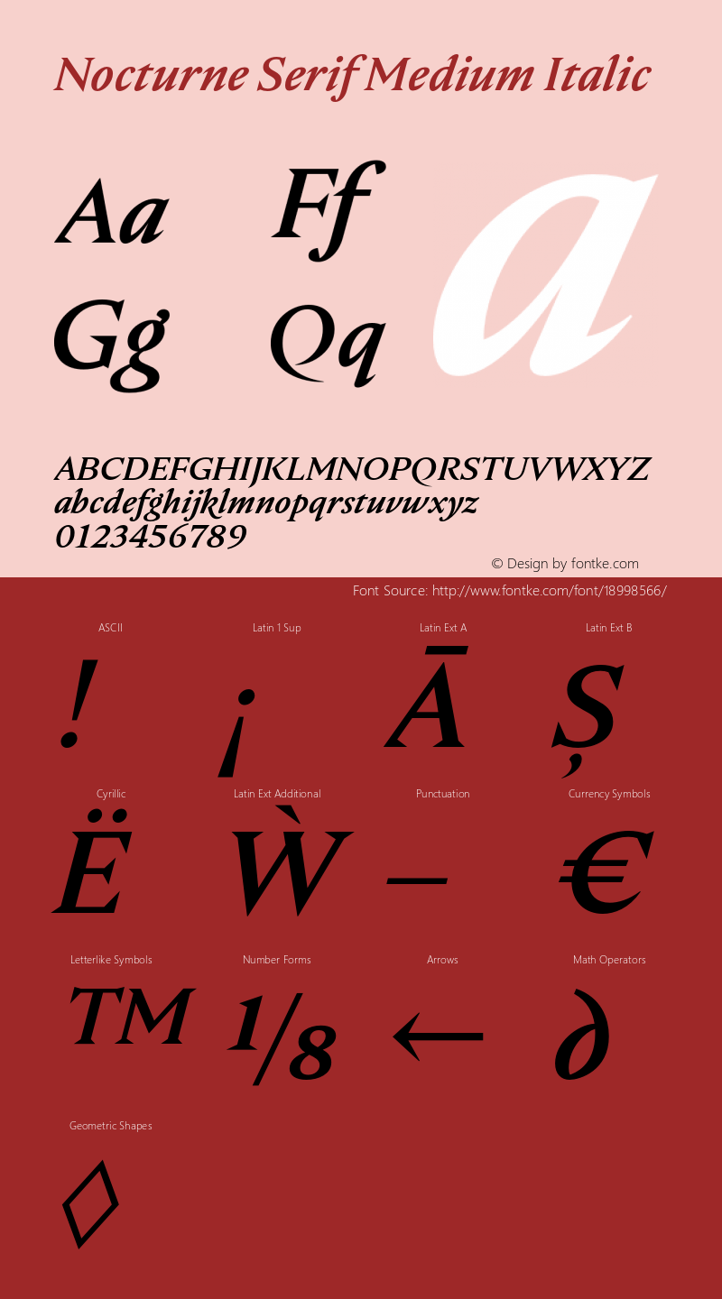 Nocturne Serif Medium Italic Version 1.000;PS 001.000;hotconv 1.0.88;makeotf.lib2.5.64775 Font Sample