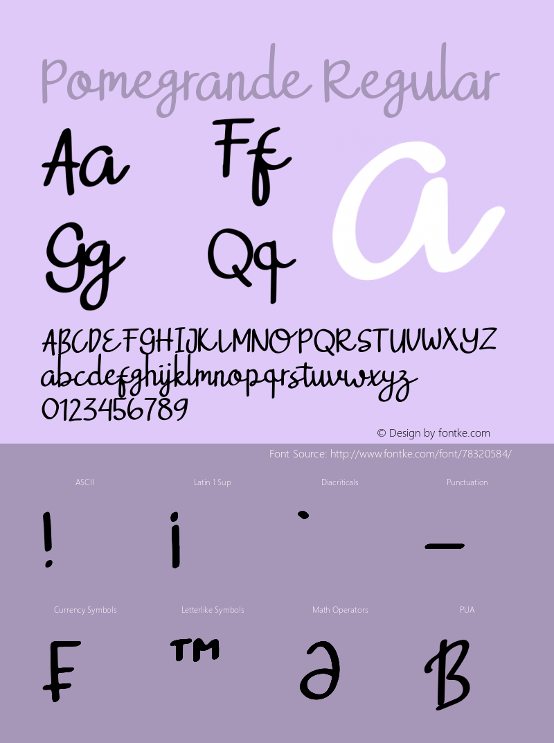 Pomegrande Version 1.00;September 27, 2020;FontCreator 12.0.0.2547 64-bit Font Sample