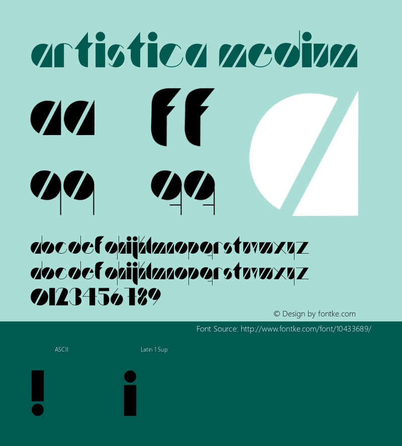 Artistica Medium Version 001.000 Font Sample