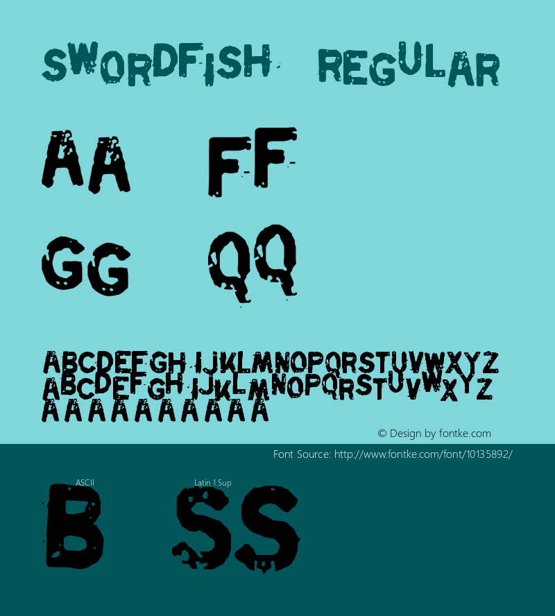 Swordfish Regular Unknown Font Sample